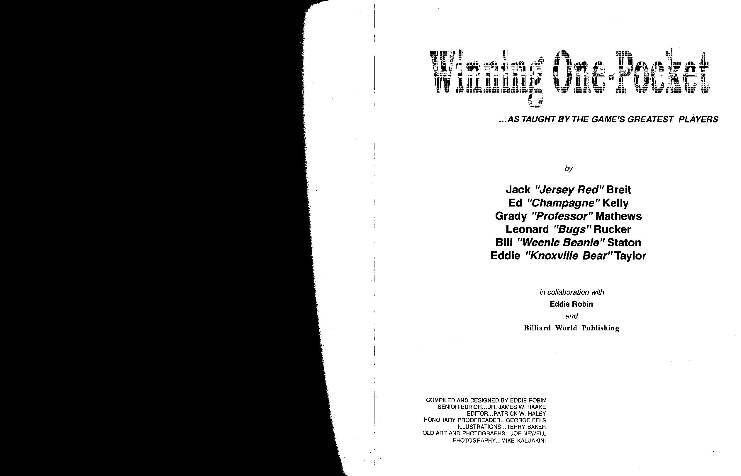 Winning One-Pocket